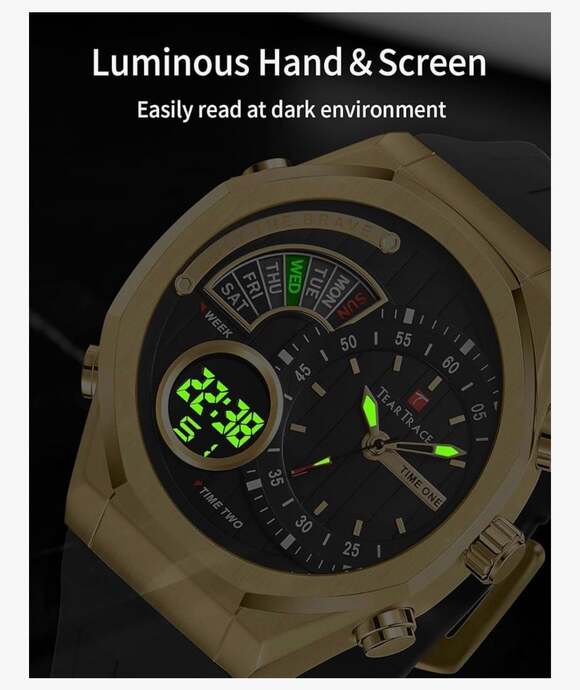 TEARTRACE Men's Watches Analog Digital Quartz Waterproof Sport Watches - Picture 5 of 8